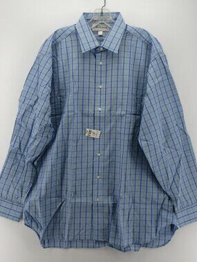 VINTAGE Burberrys Shirt 17.5 London Button Up Check 90s USA Made NWT